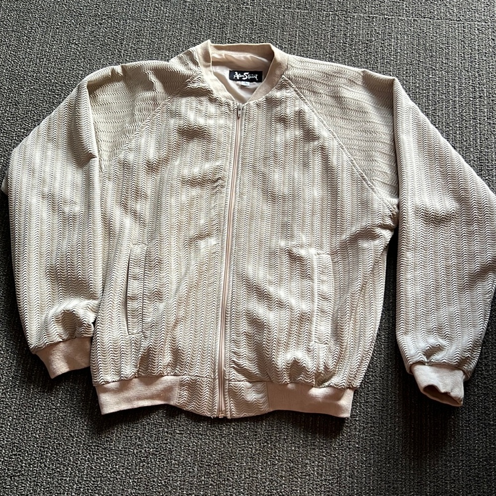 Alan Stuart Vintage Track Bomber Members only Jacket Size L